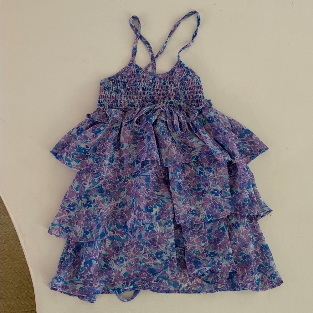 For love and lemons lil lemons Floral Layered purple Dress 3T